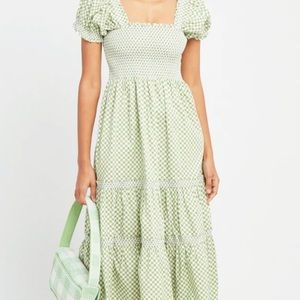 Square Neck Smocked Maxi Dress